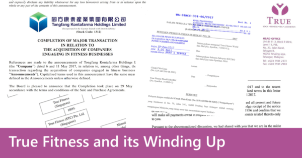 Who is rushing to wind True Fitness up?