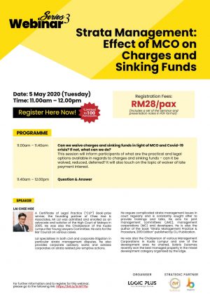 Strata Management Webinar: Effect of MCO on Charrges and Sinking Funds