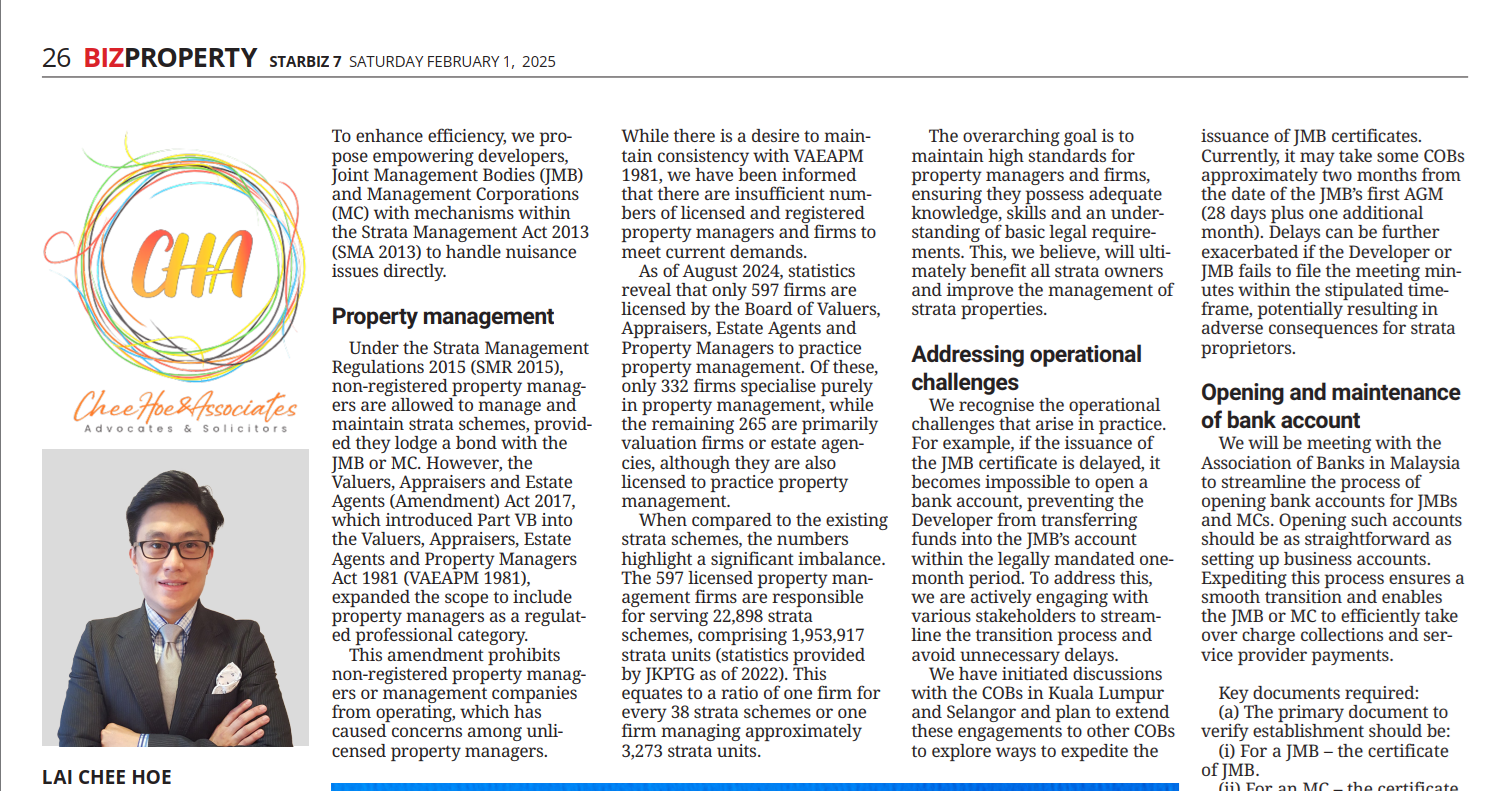 from article: https: Images High Quality Grahic Amendments to Strata Management Act 2013 (“SMA 2013”) – (Article 3,4,5 ...